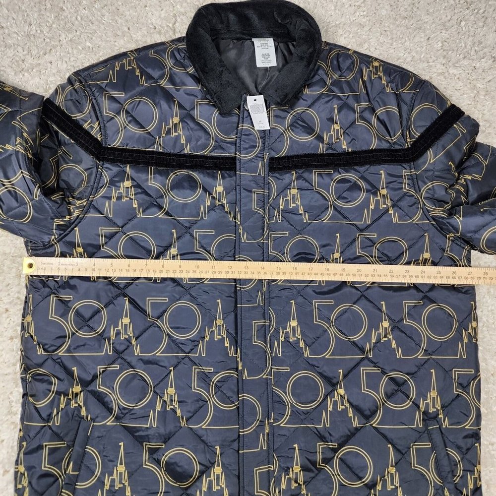 Walt Disney World Jacket Mens XXL Black 50th Anniversary Quilted Zip Castle - Picture 7 of 15
